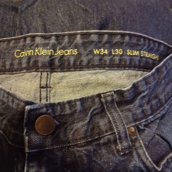 Calvin Klein Slim Straight Jeans Men's Size 34 - Picture 7 of 9